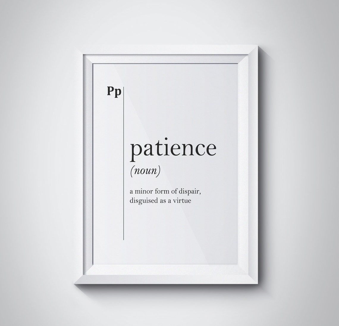 Patience Funny Dictionary Definition Despair Virtue Quote Wall Poster