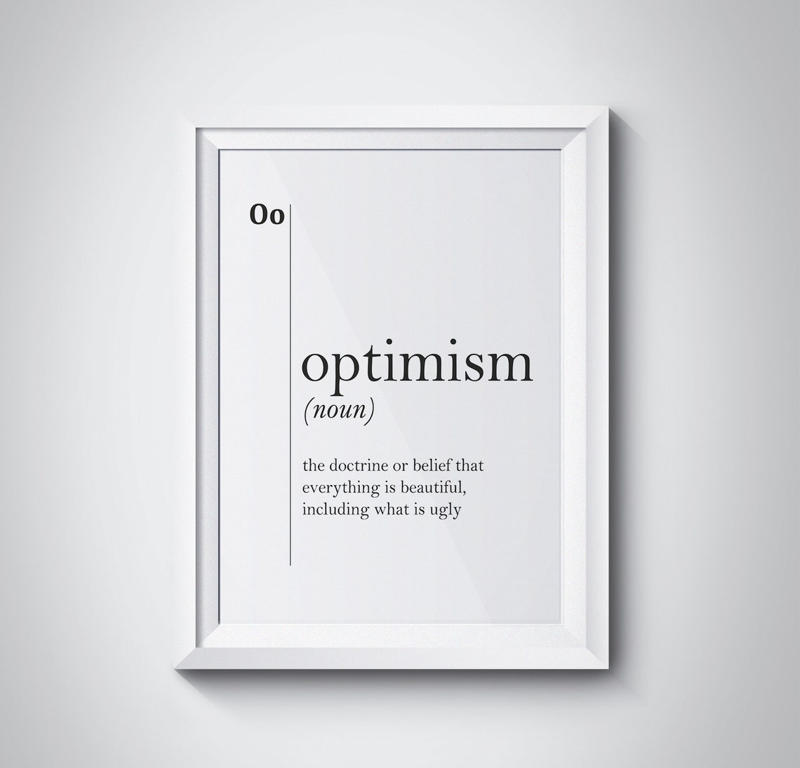 Optimism Dictionary Definition Inspirational Minimalist Poster