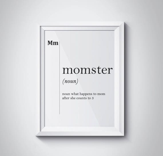 Momster Funny Definition Gifts For Mother Mom Poster Parents Gift Family Wall Art Mothers Day Gift Modern Mom Gift Typography Scandinavian
