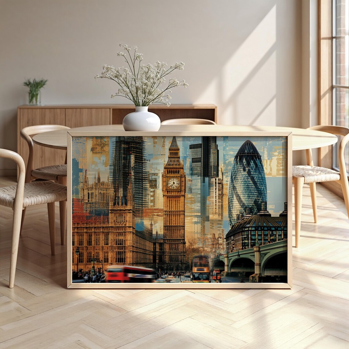 London Cityscape Framed Poster Luxurious Design Ready To Hang Art