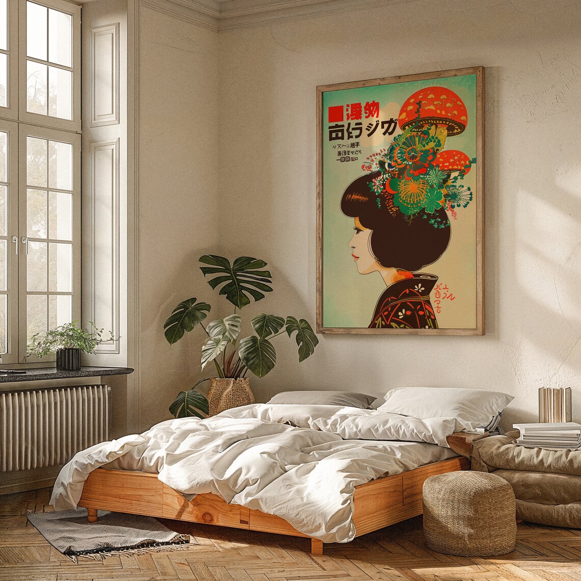 Vintage Style Japanese Psychedelic Mushroom Poster - Image 2