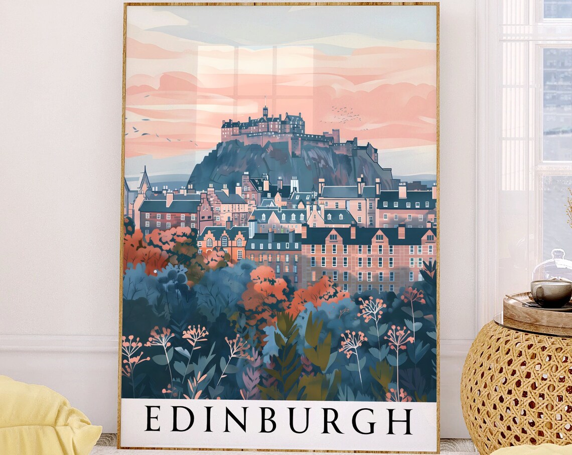 Edinburgh Castle Travel Poster, Scottish Art Print - Image 2