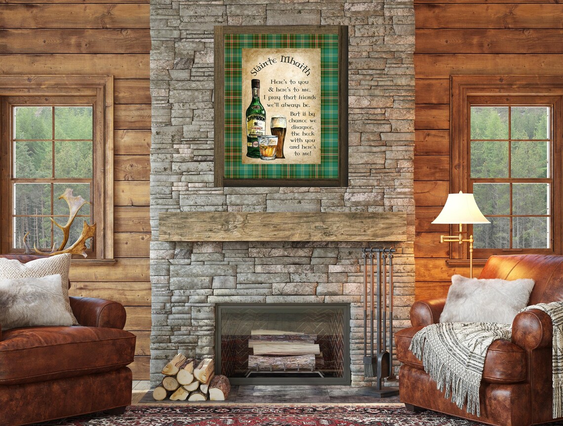 Irish Toast, Slainte Mhaith Home Bar Art Print - Image 2