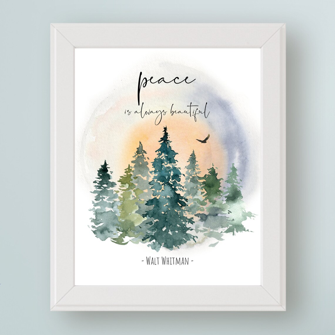 Walt Whitman Peace Quote, Inspirational Art Print