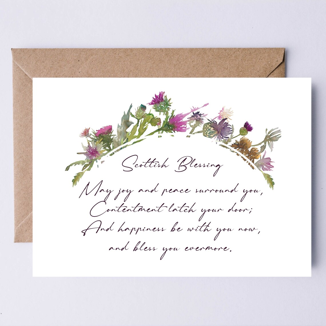 Scottish Thistle Wedding Blessing, New Home Art Print
