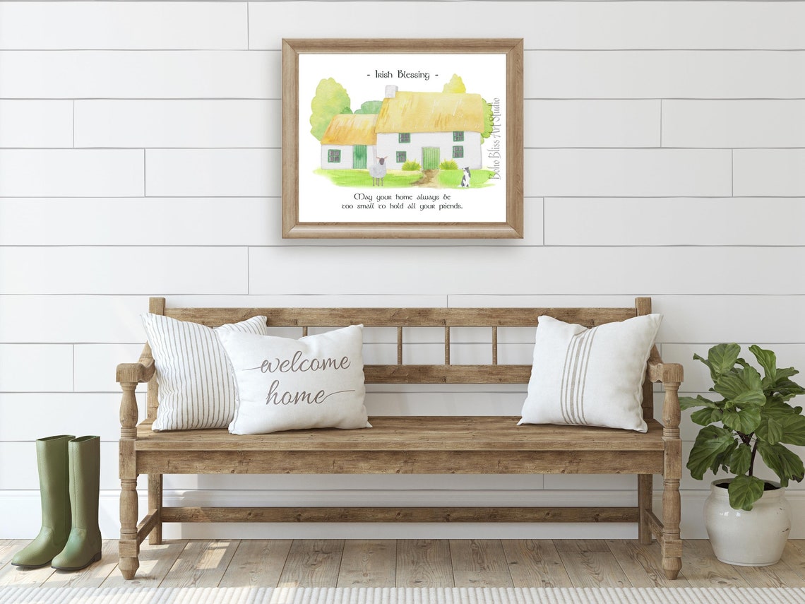 May Your Home Always Be Too Small Irish Blessing Cottage Wall Art - Image 2
