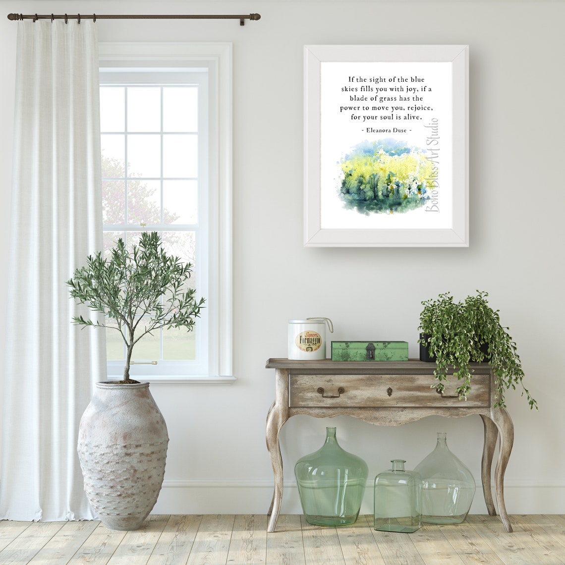 Eleonora Duse Quote Art Print If The Sight Of The Blue Skies Fills You With Joy If A Blade Of Grass Inspirational Nature Sign - Image 2