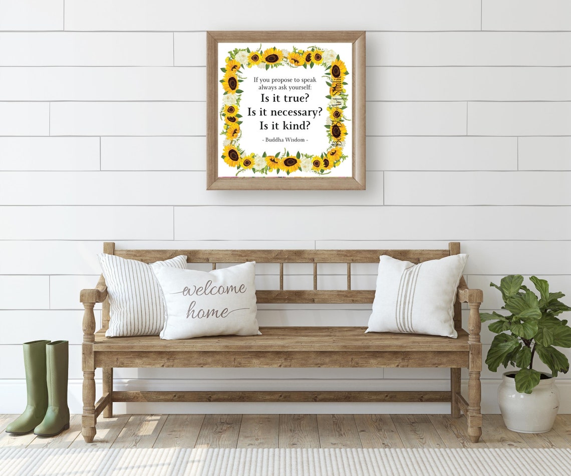 Buddha Quote Art Print If You Propose To Speak Ask Yourself Is It True Is It Necessary Is It Kind Mindfulness Wall Art - Image 2