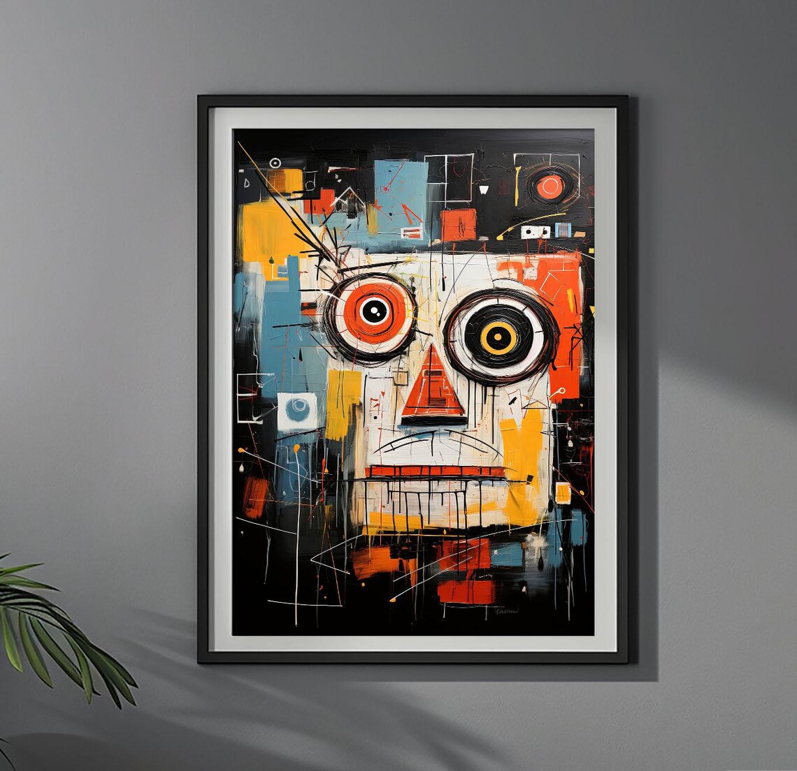 Bold Abstract Face Neo Expressionist Color Chaos Portrait Poster