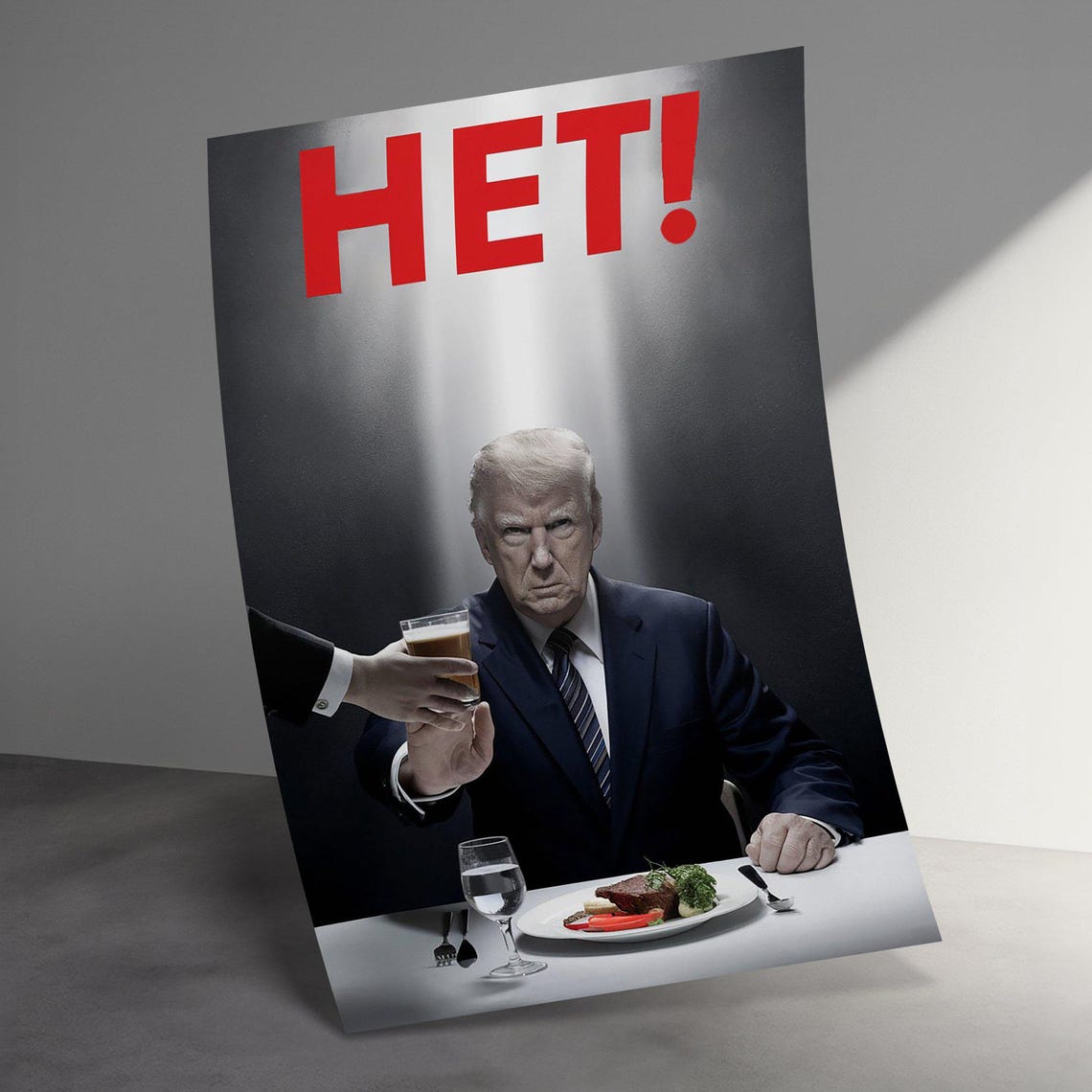 Dramatic Donald Trump HET Bold Political Statement Dinner Poster - Image 3