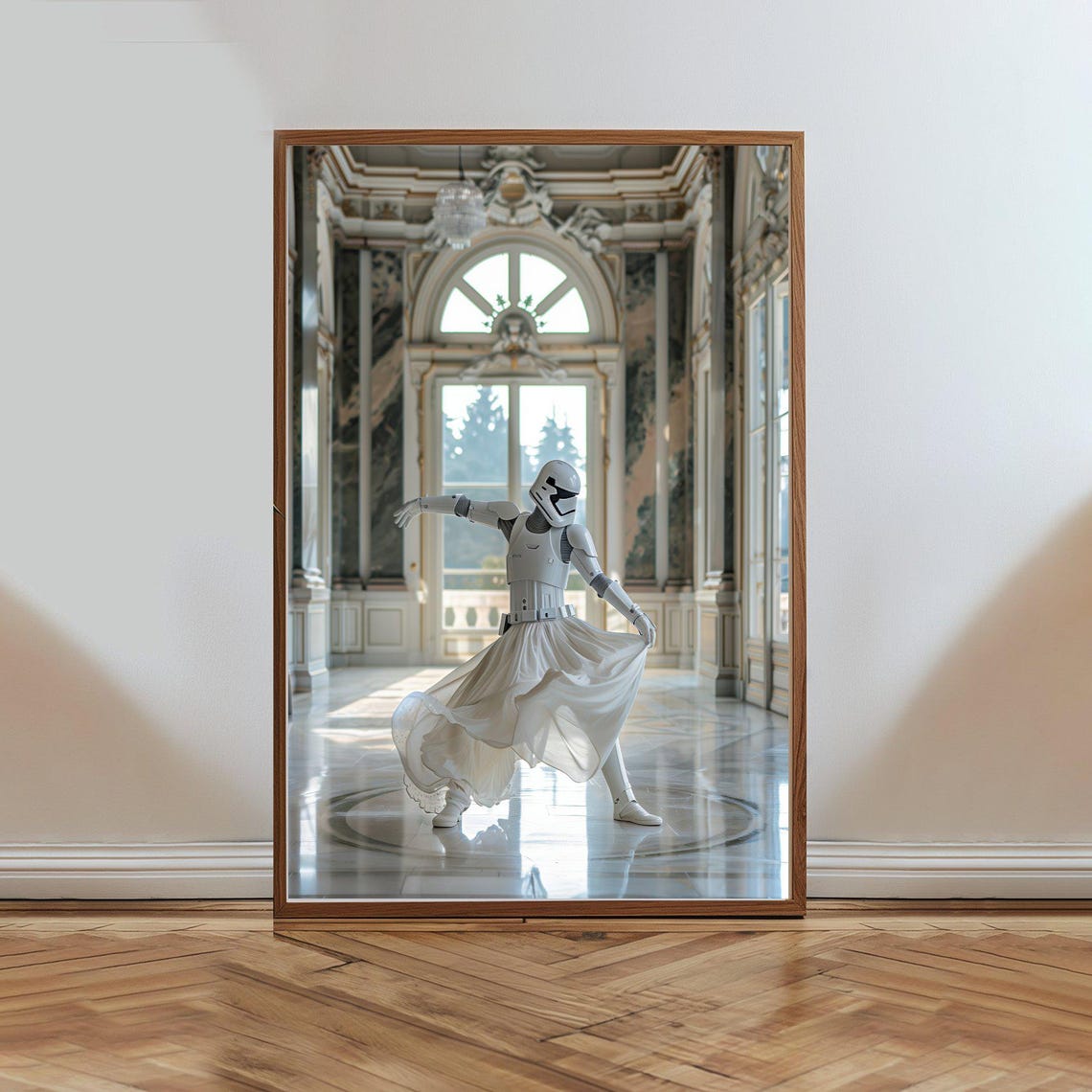 Stormtrooper Ballet Dancer In Tutu Funny Sci Fi Mashup Poster