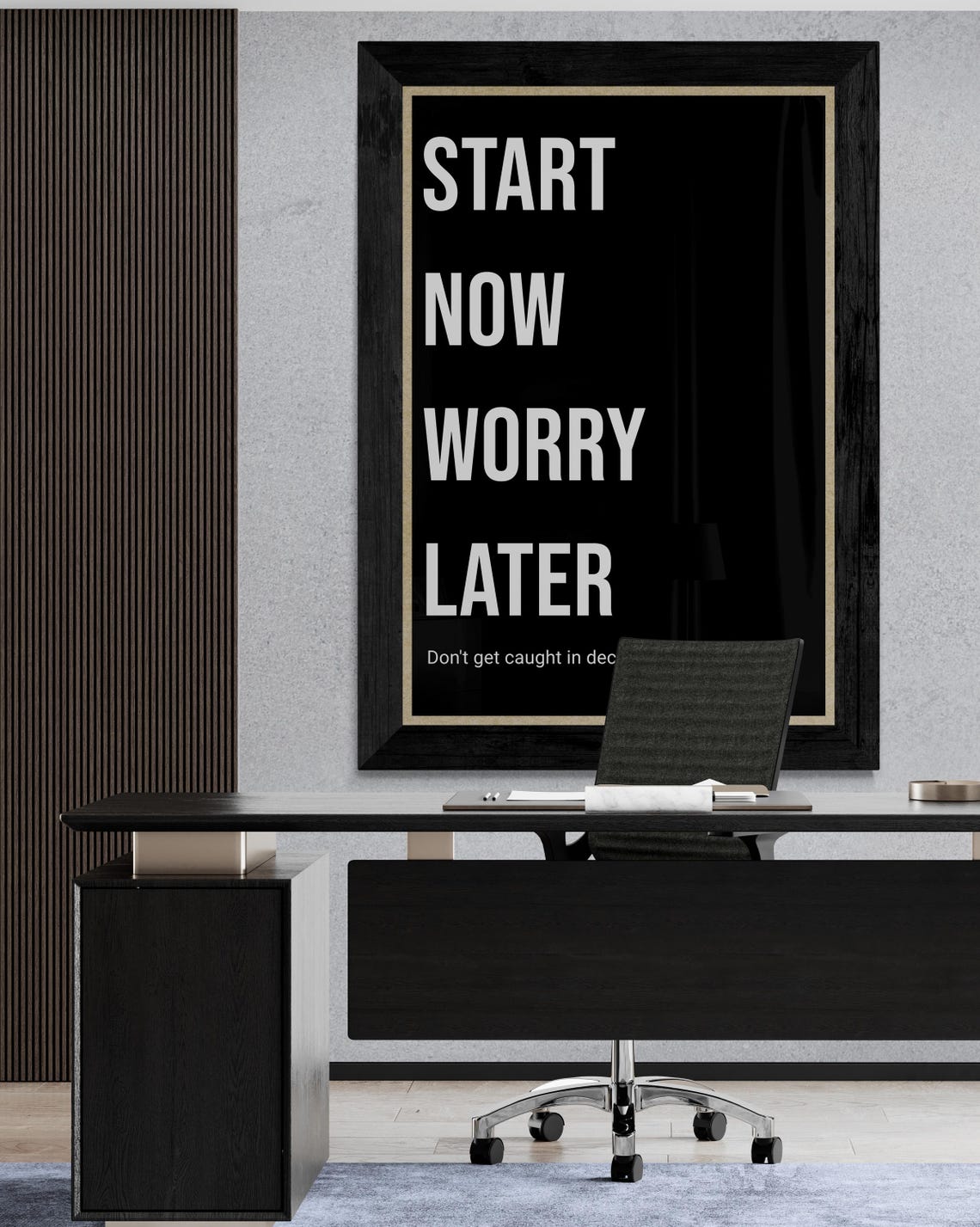 Start Now Worry Later Anti Paralysis Motivational Action Quote Poster - Image 2