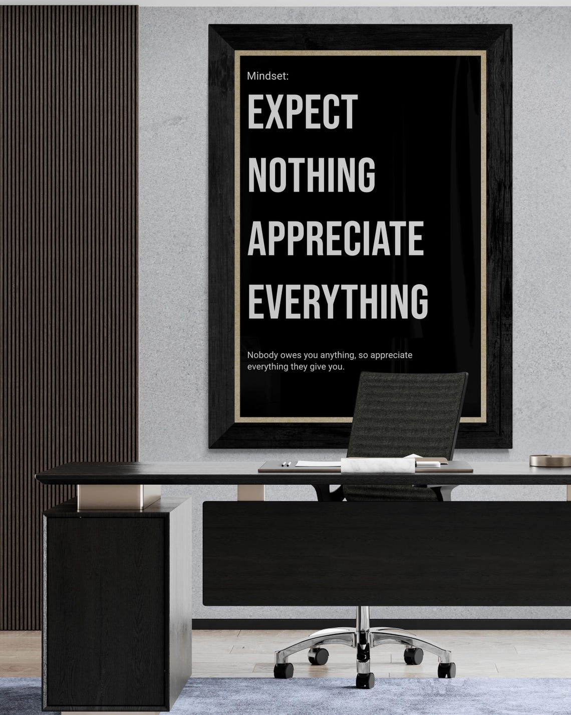 Expect Nothing Appreciate Everything Gratitude Mindset Quote Poster - Image 2