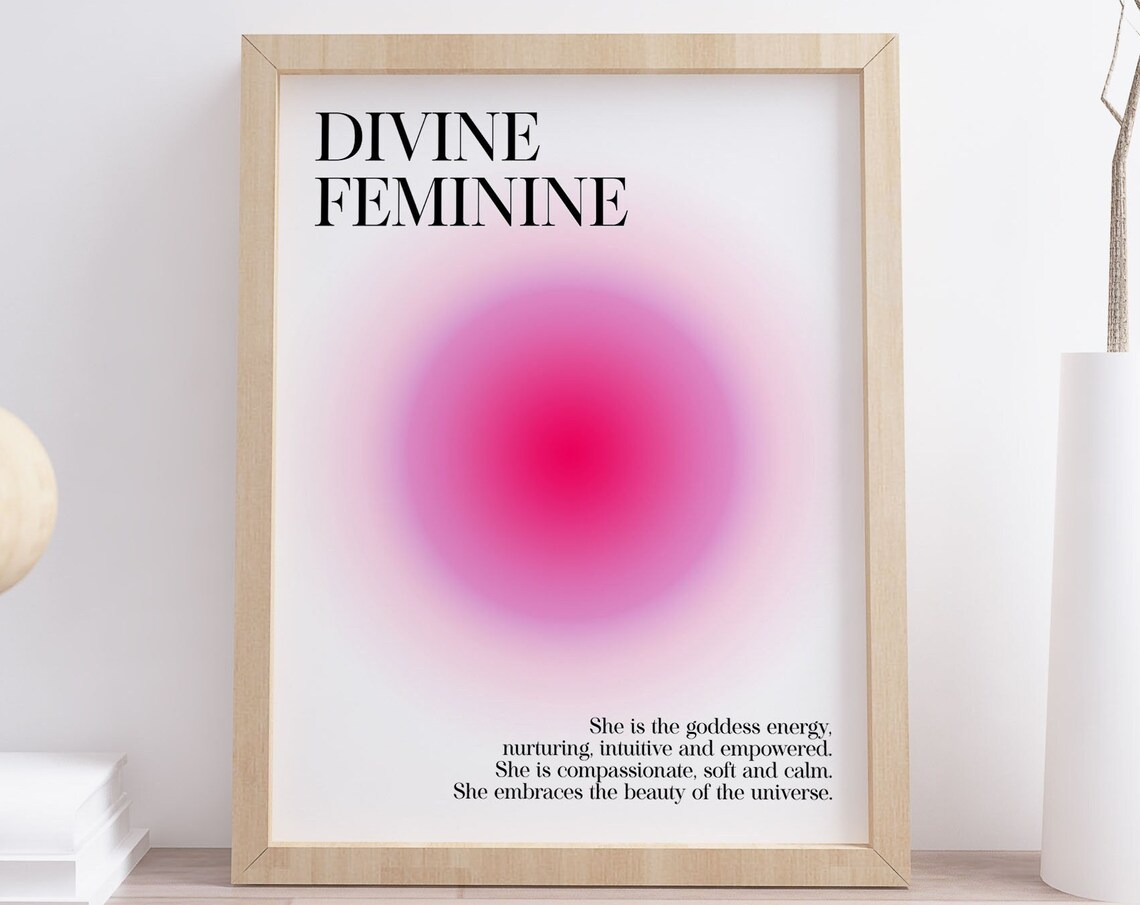 Divine Feminine Pink Aura Energy Spiritual Goddess Self Love Poster