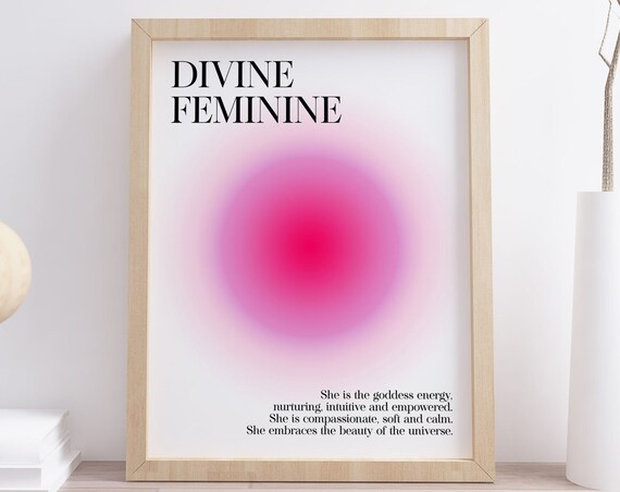 Divine Feminine Pink Aura Energy Spiritual Goddess Self Love Poster