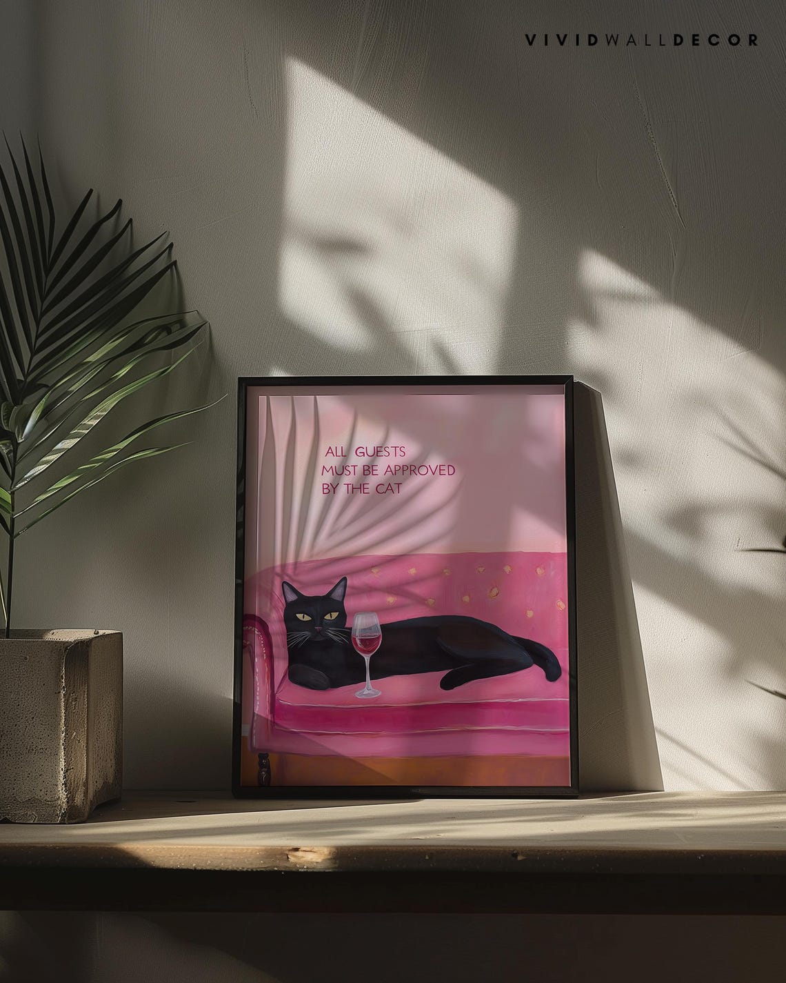 All Guests Must Be Approved by the Cat Funny Pink Couch Poster - Image 3