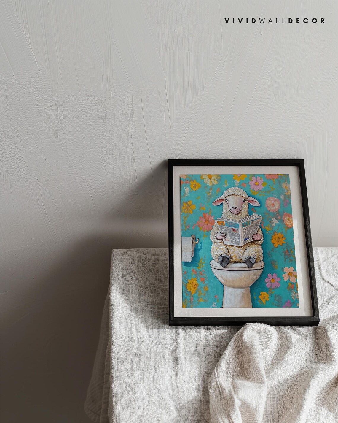 Sheep Bathroom Art Print, Funny Farmhouse Decor - Image 3