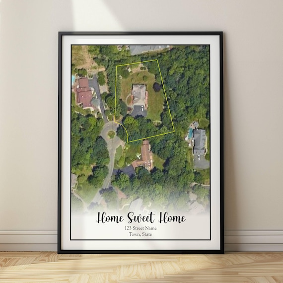 Custom Property Map Parcel Lines, Realtor Gift Art Print