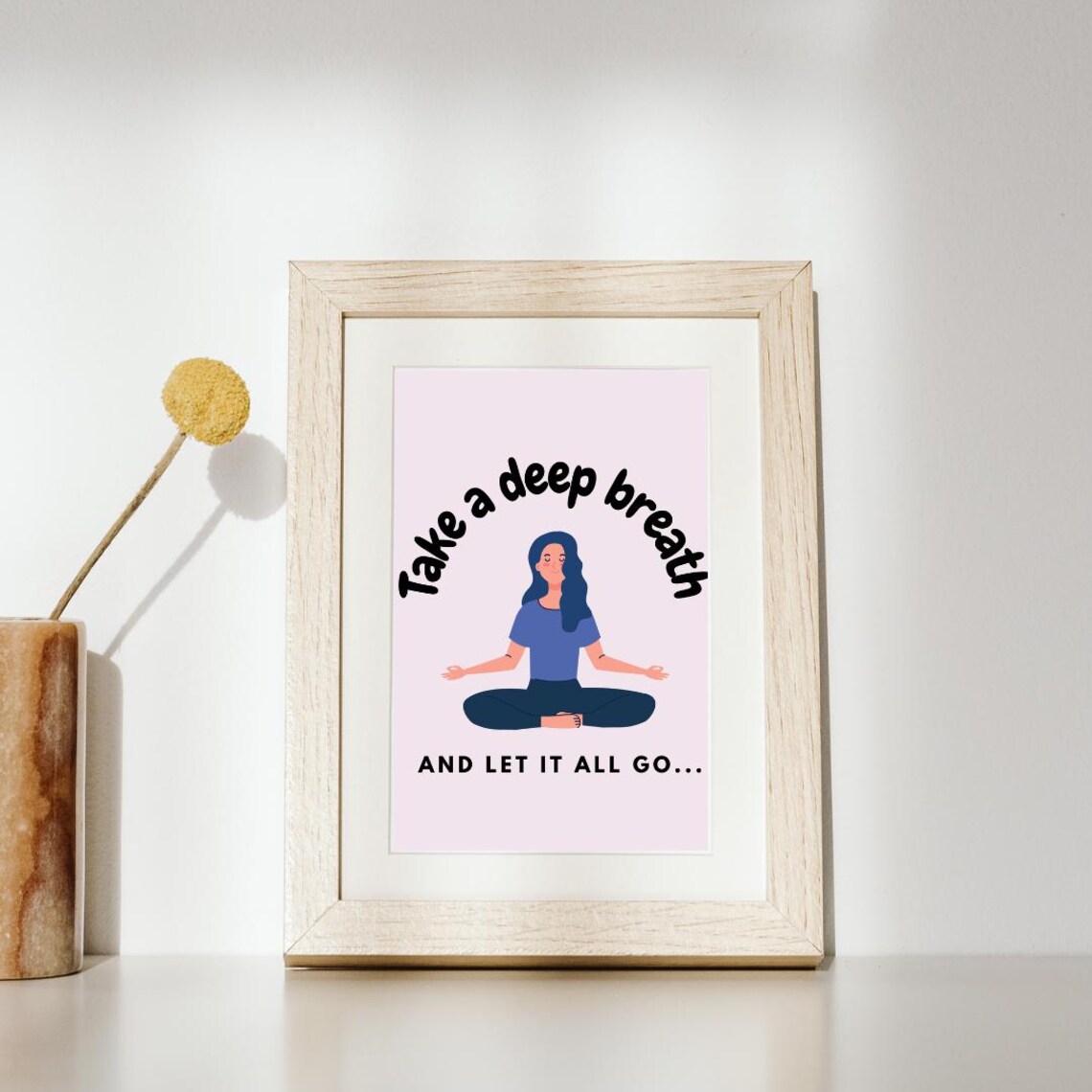 Take A Deep Breath Yoga Room Meditation Print - Image 4