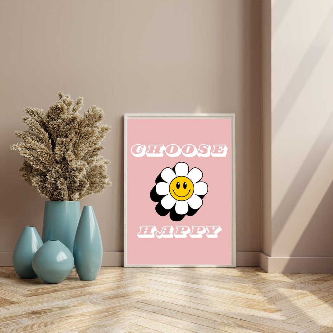 Choose Happy Wall Art Print, Positivity Daisies - Image 3