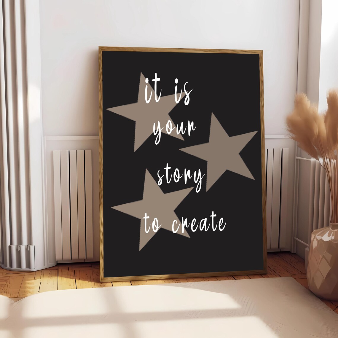It Is Your Story To Create Starry Black Motivational Quote Poster - Image 2