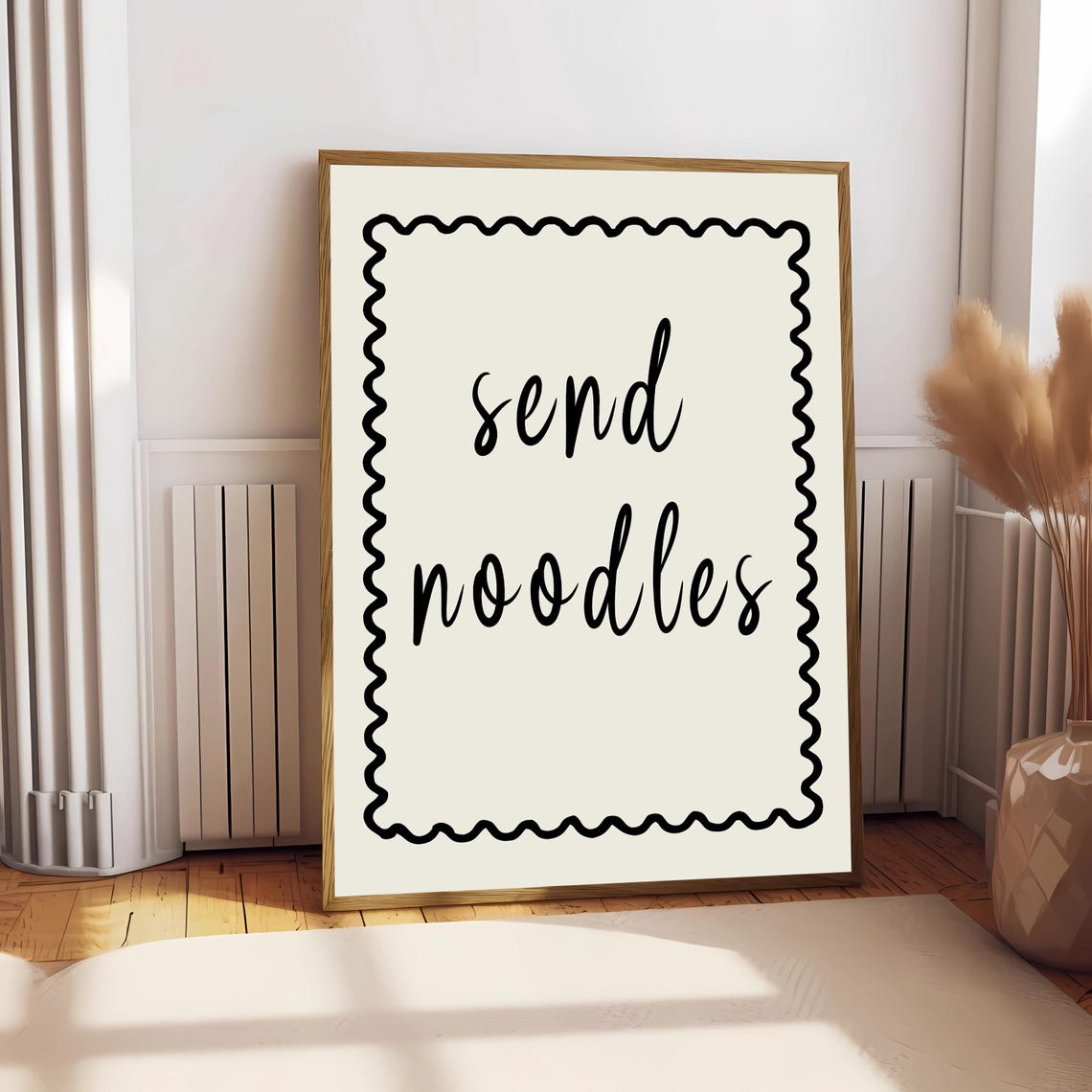 Send Noods Funny Kitchen Print Noodle Loving Wall Art Gift Funny Cards Ramen Wall Decor Hand Drawn Wall Art - Image 2
