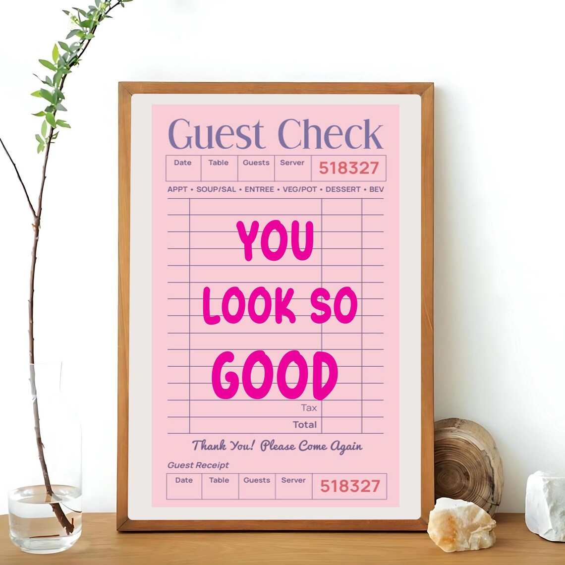 You Look So Good Retro Guest Check, Preppy Decor - Image 3