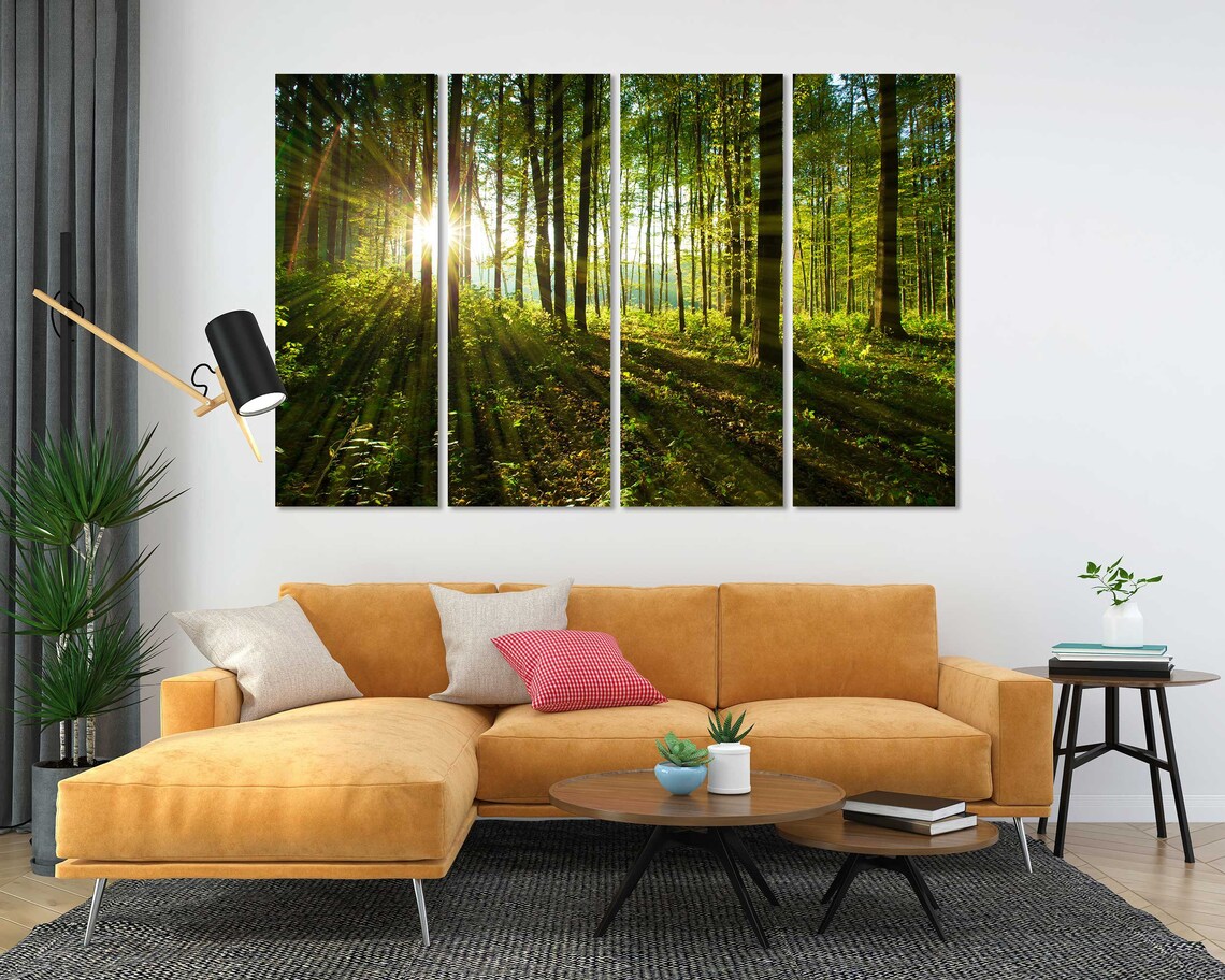 Forest Trees At Sunlight Large Decor For Wall Sunny Forest Popular Art For Gift Forest Photo Print Green Trees Artwork On - Image 5