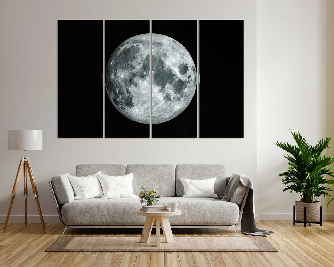 Full Moon Close Up Crater Detail Night Sky Lunar Surface Art Poster - Image 6