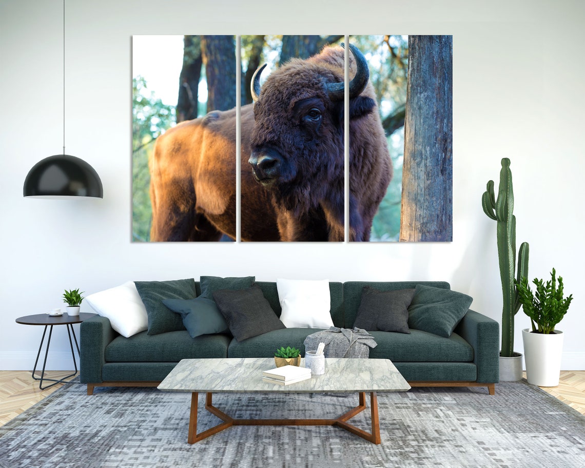 European Bison Bull Close Up Forest Portrait Majestic Wildlife Poster - Image 3