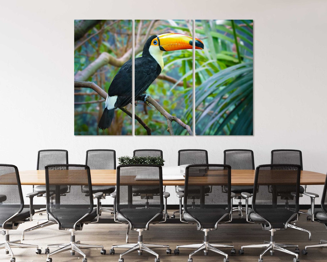 Toco Toucan On Branch Tropical Bird Orange Beak Jungle Photo Poster - Image 4