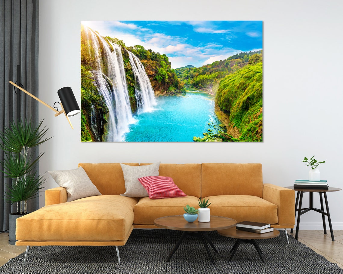 China Huangguoshu Waterfall Pouring into Turquoise Pool Nature Poster - Image 5