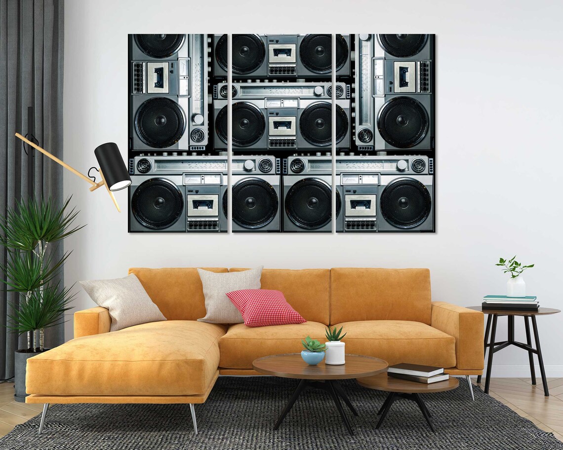 Vintage Boombox Collage Retro Hip Hop Music Room Wall Decor Poster - Image 4