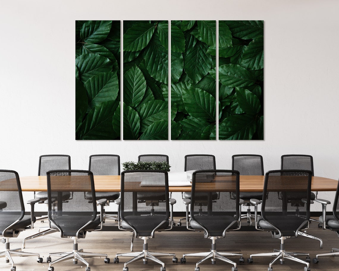Large Green Leaves Close Up Fresh Botanical Leaf Pattern Poster - Image 4