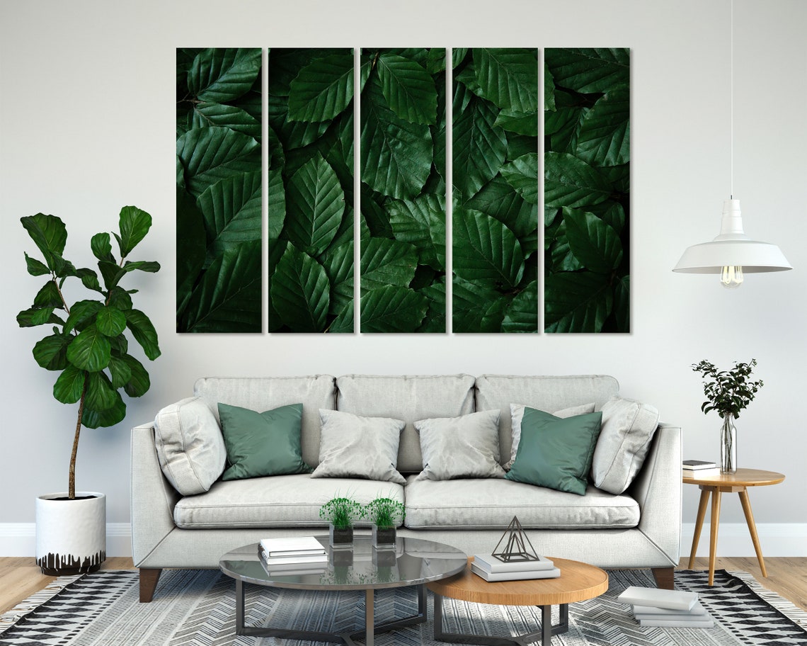 Large Green Leaves Close Up Fresh Botanical Leaf Pattern Poster - Image 7