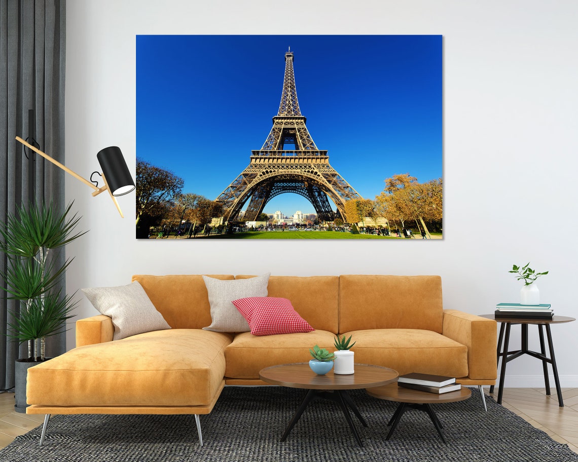 Eiffel Tower Paris Blue Sky Landmark View Autumn Day Travel Poster - Image 5