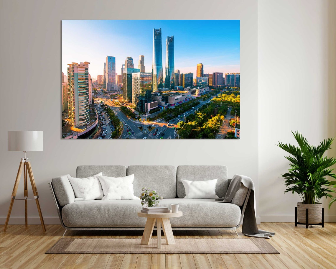 Tel Aviv Towers Printing Art On Tel Aviv At Sunset Picture Decor For Room Israel Travel Art Israel City Print Tel Aviv Modern Art - Image 8