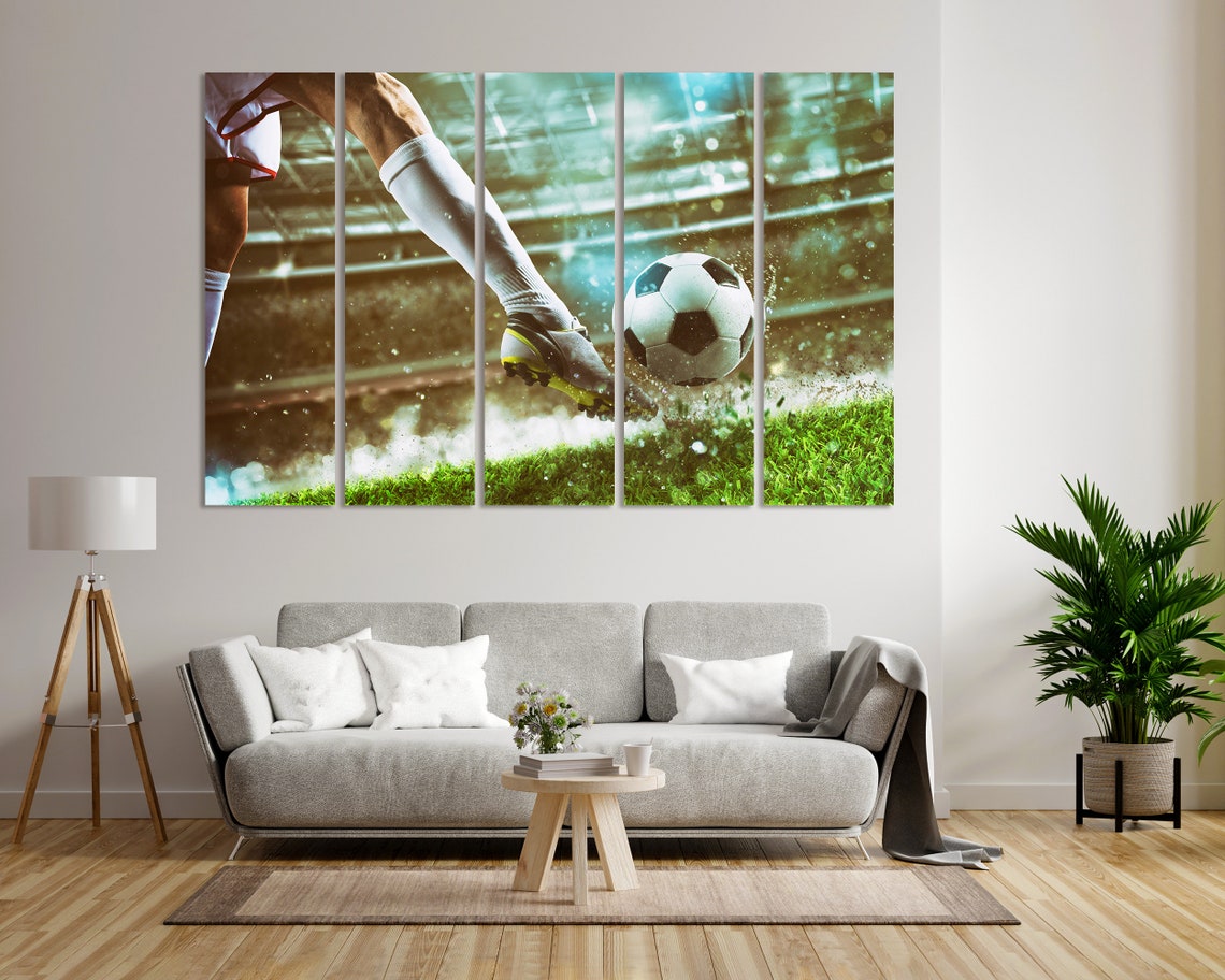 Football Player Pictures Art For Home Soccer Player With Ball Design Art For Office Soccer Art Print On Football Art For Gift