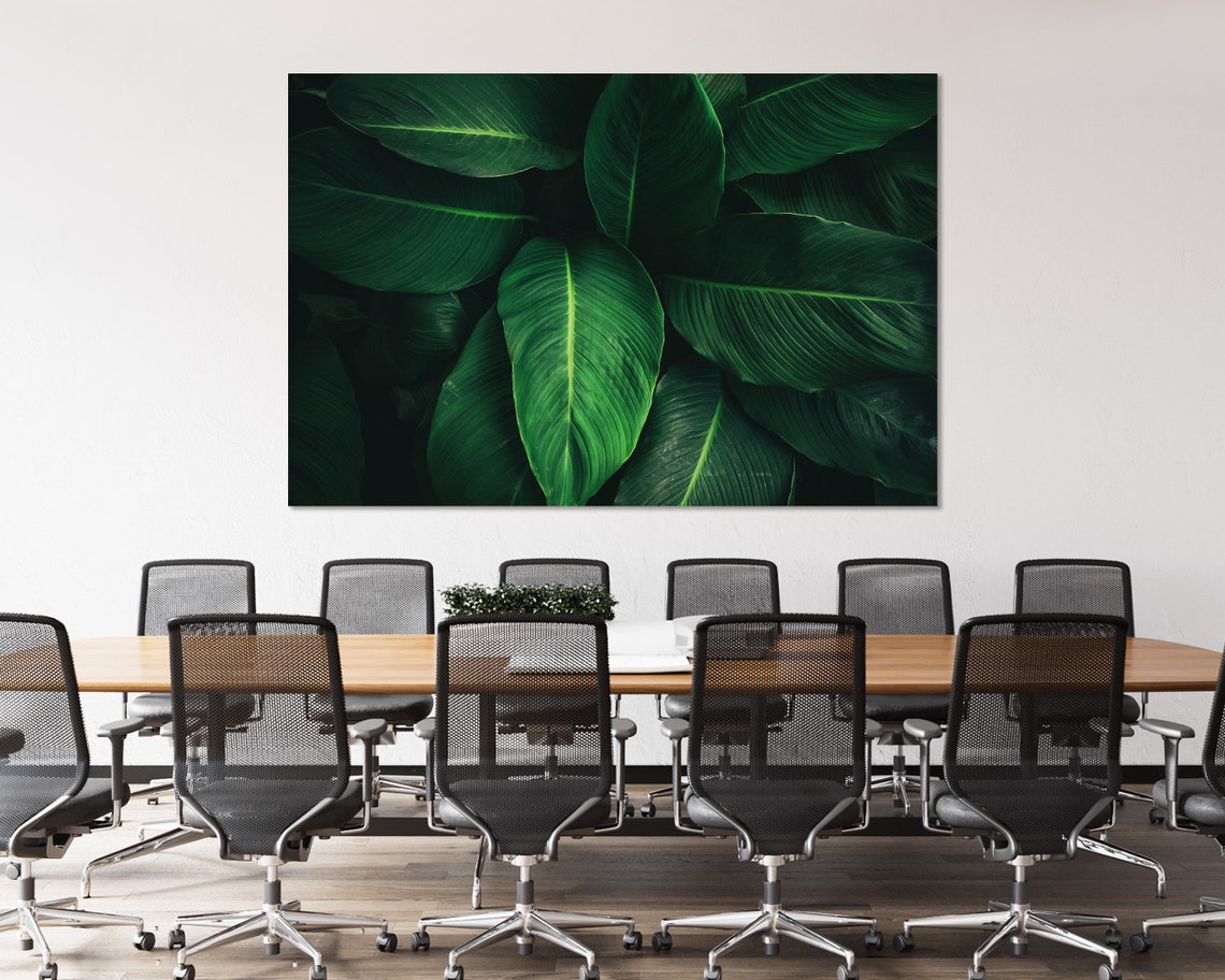 Giant Tropical Green Leaves Bold Botanical Close Up Nature Poster - Image 4