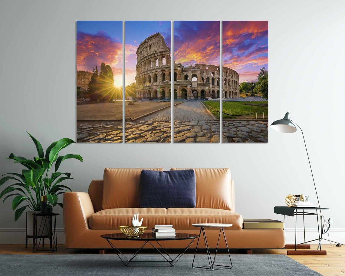 Colosseum Rome Italy At Sunrise With Dramatic Colorful Sky Poster - Image 7