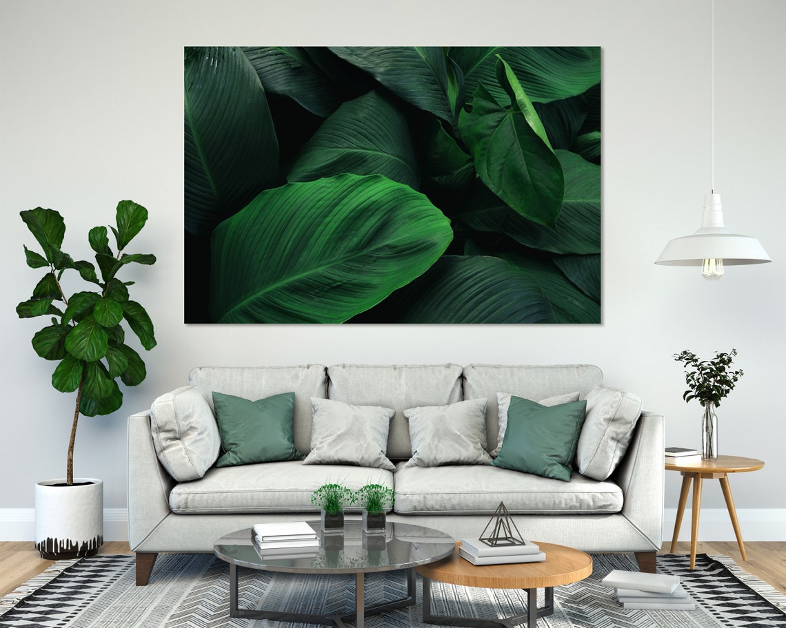 Lush Green Tropical Leaves Close Up Vibrant Botanical Art Poster - Image 8