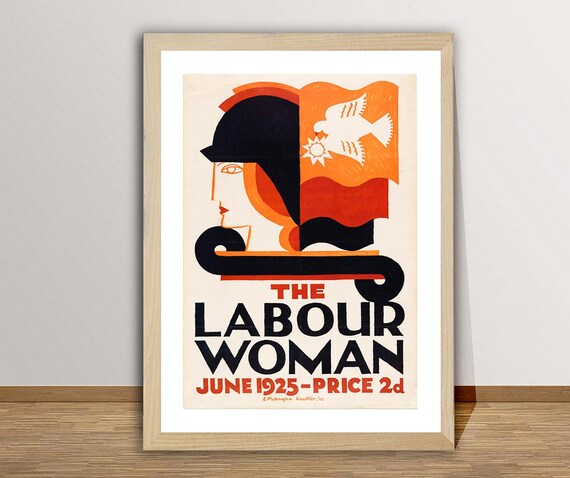 The Labour Woman June 1925 Magazine Cover Art Deco Woman Profile Poster