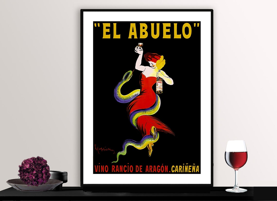 El Abuelo Vino Rancio de Aragon Poster Spanish Wine Dance Art