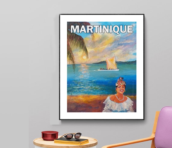 Martinique Island Vintage Travel Poster Poster Paper Or Print Gift Idea Wall Art