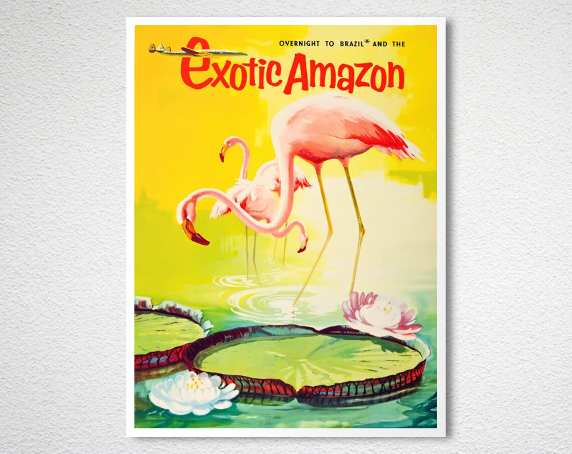 Amazon Brazil Vintage Travel Poster, Travel Poster - Image 2
