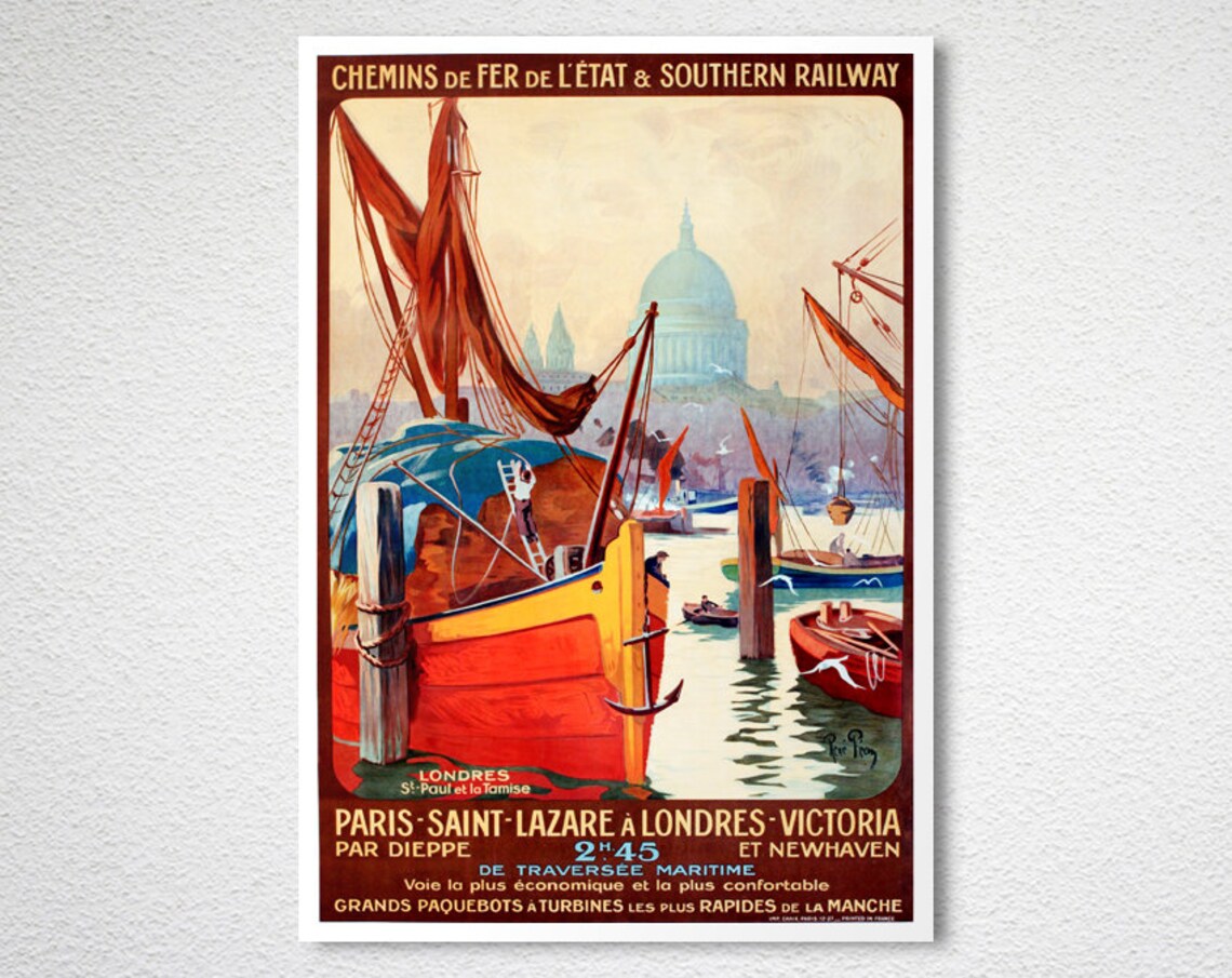 Paris Saint Lazare To London Victoria Dieppe Channel Ferry Poster - Image 2
