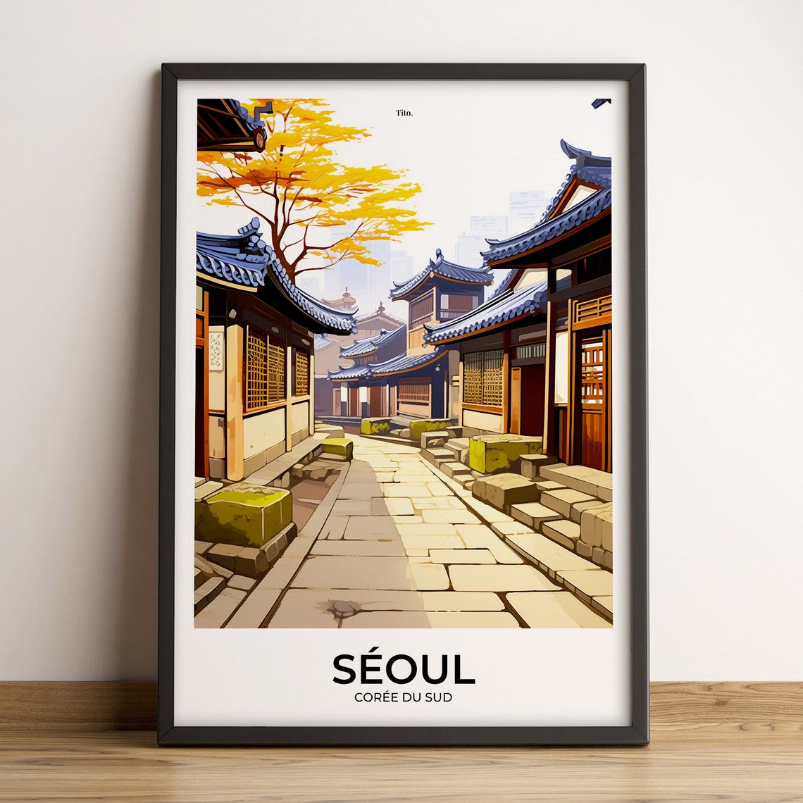Seoul Poster Seoul Travel Poster Seoul Art Print Seoul Vintage Travel Poster Urban Landscape Customizable Gift