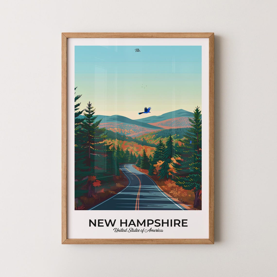 New Hampshire Poster New Hampshire Travel Poster New Hampshire Art Print New Hampshire Wall Art Usa Poster Gift For Travelers
