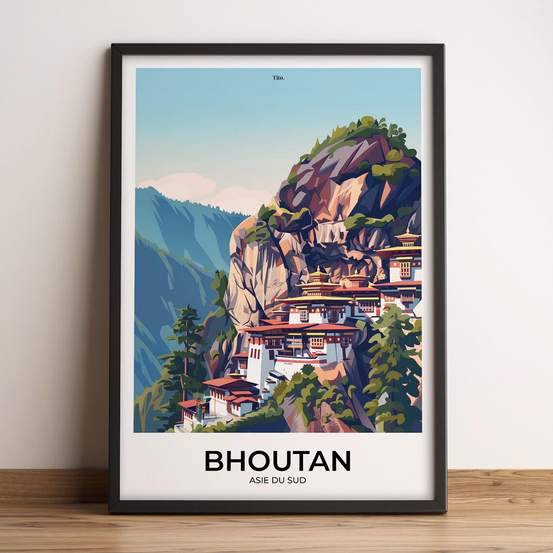 Bhutan Poster Bhutan Travel Poster Bhutan Art Print Bhutan Poster Bhutan In South Asia Customizable Gift