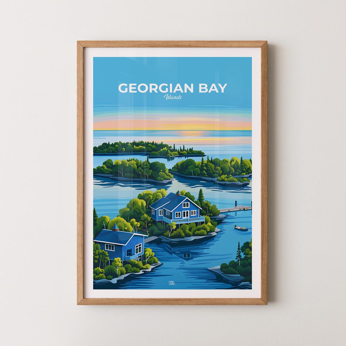 Georgian Bay Islands Poster Georgian Bay Travel Poster Georgian Bay Art Print Georgian Bay Wall Art Canada Poster Gift For Travelers